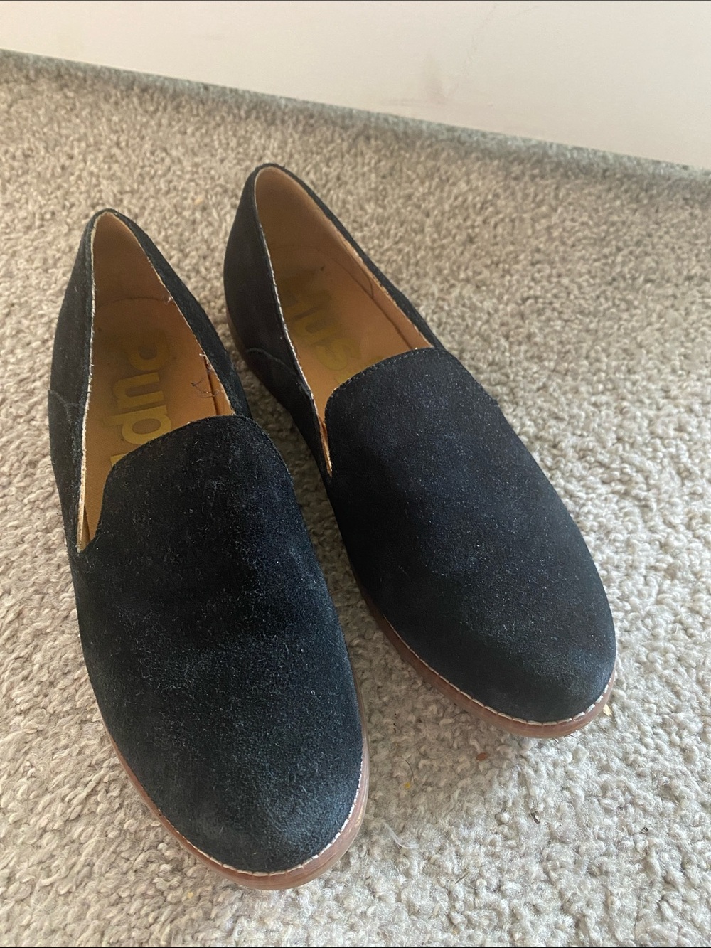 Hush Puppies Black Suede Slip-On Loafers